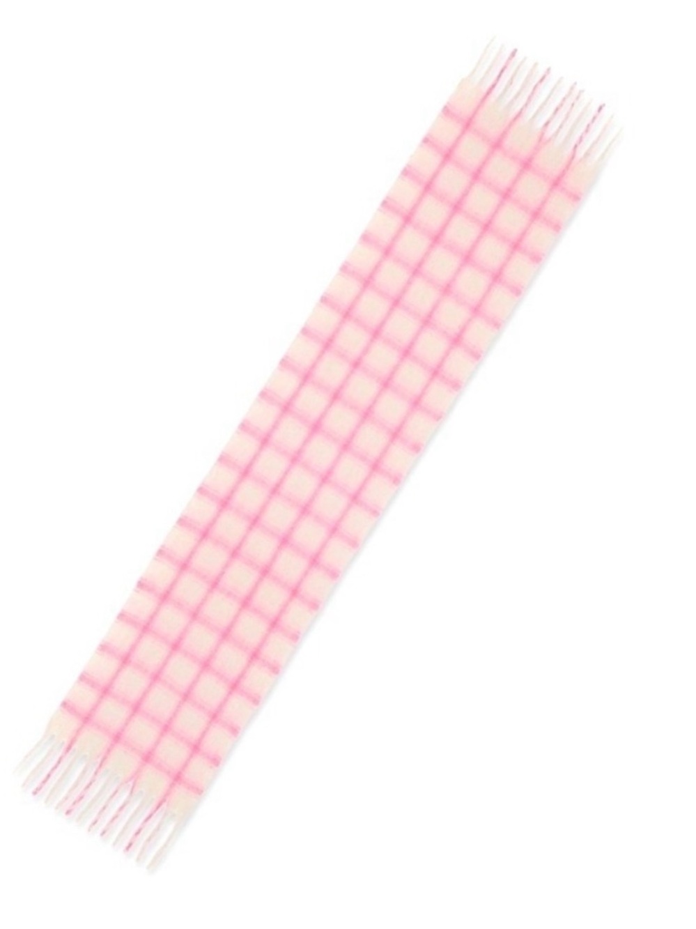 Aqua Pink Plaid Fringe Scarf
